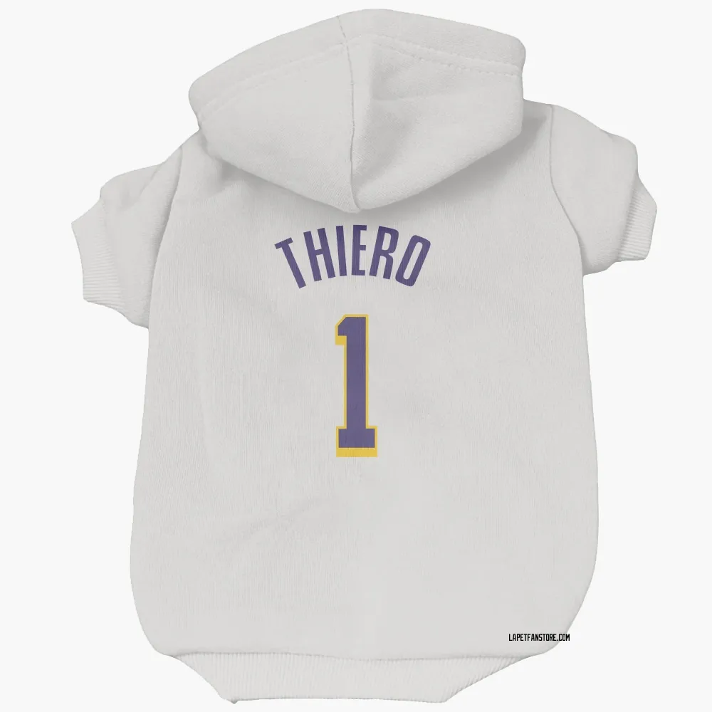 Los Angeles Lakers Adou Thiero White Purple Pet Hoodie for Dog & Cat