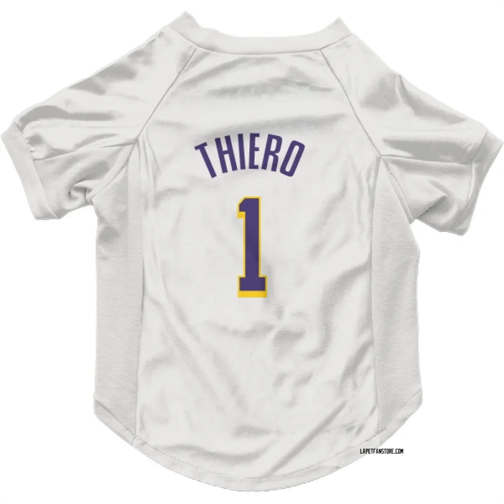 Los Angeles Lakers Adou Thiero White Purple Pet Jersey for Dog & Cat
