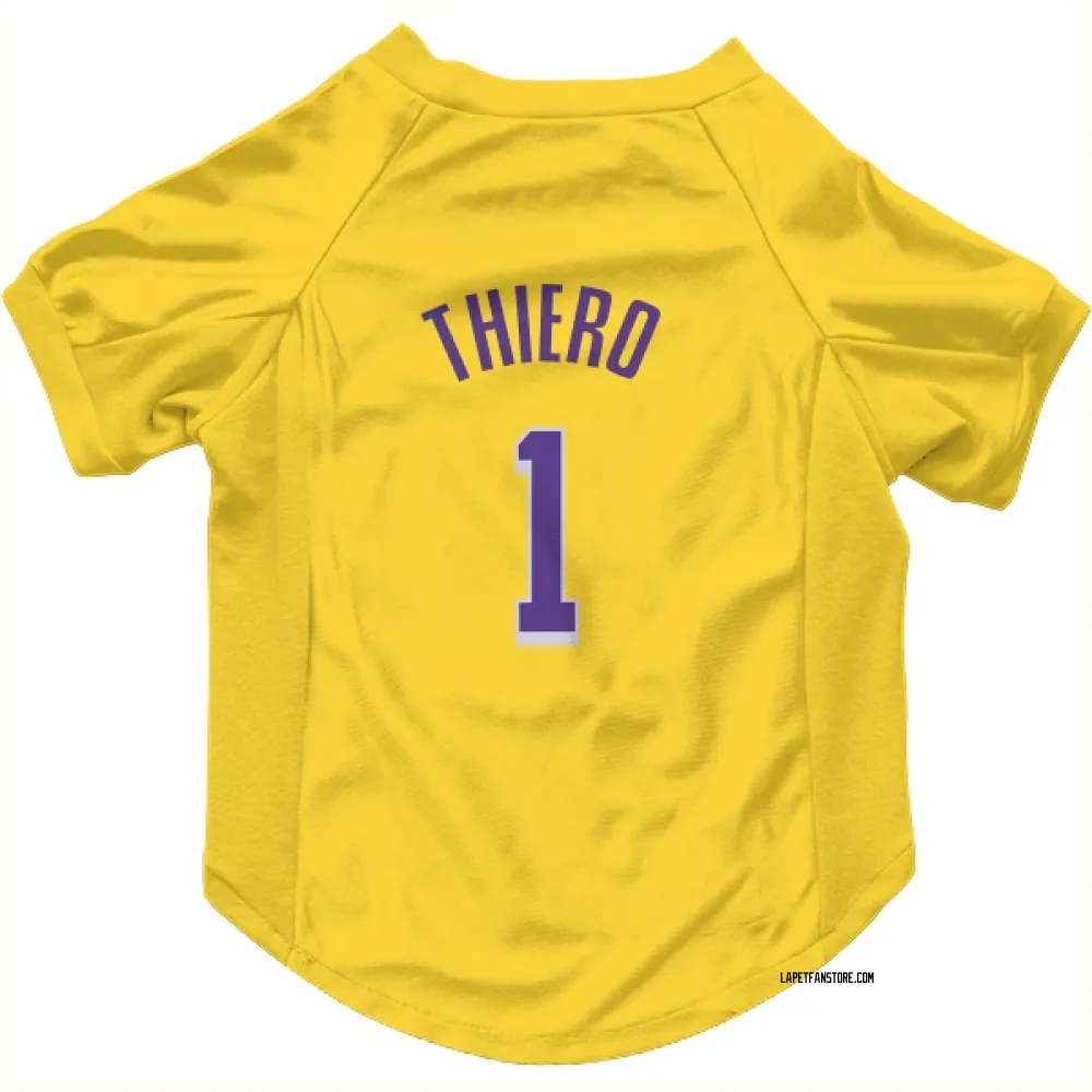 Los Angeles Lakers Adou Thiero Yellow Pet Jersey for Dog & Cat