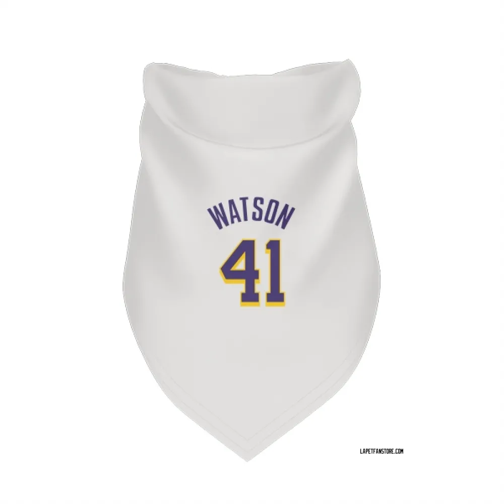 Los Angeles Lakers Anton Watson White Purple Pet Bandana for Dog & Cat