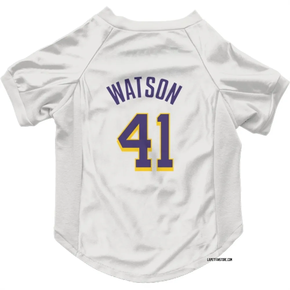 Los Angeles Lakers Anton Watson White Purple Pet Jersey for Dog & Cat