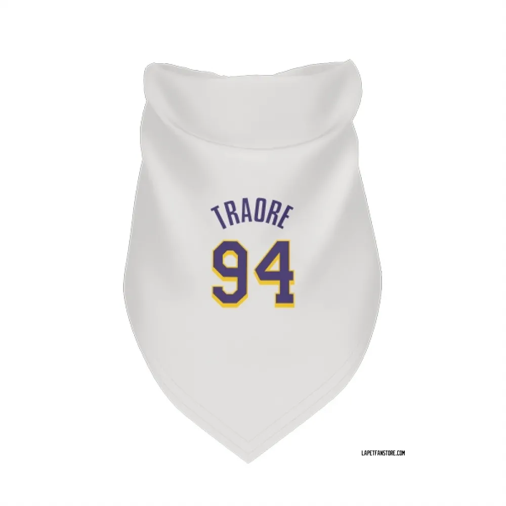 Los Angeles Lakers Armel Traore White Purple Pet Bandana for Dog & Cat