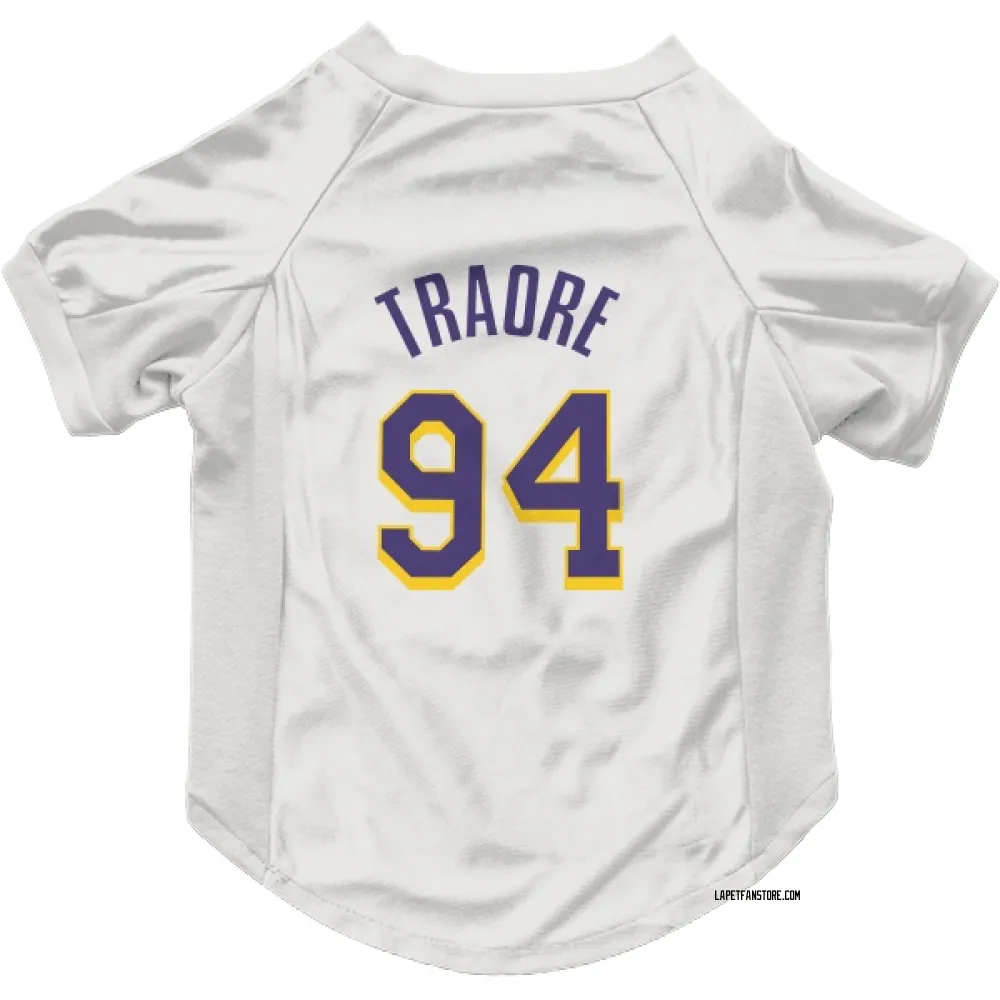 Los Angeles Lakers Armel Traore White Purple Pet Jersey for Dog & Cat