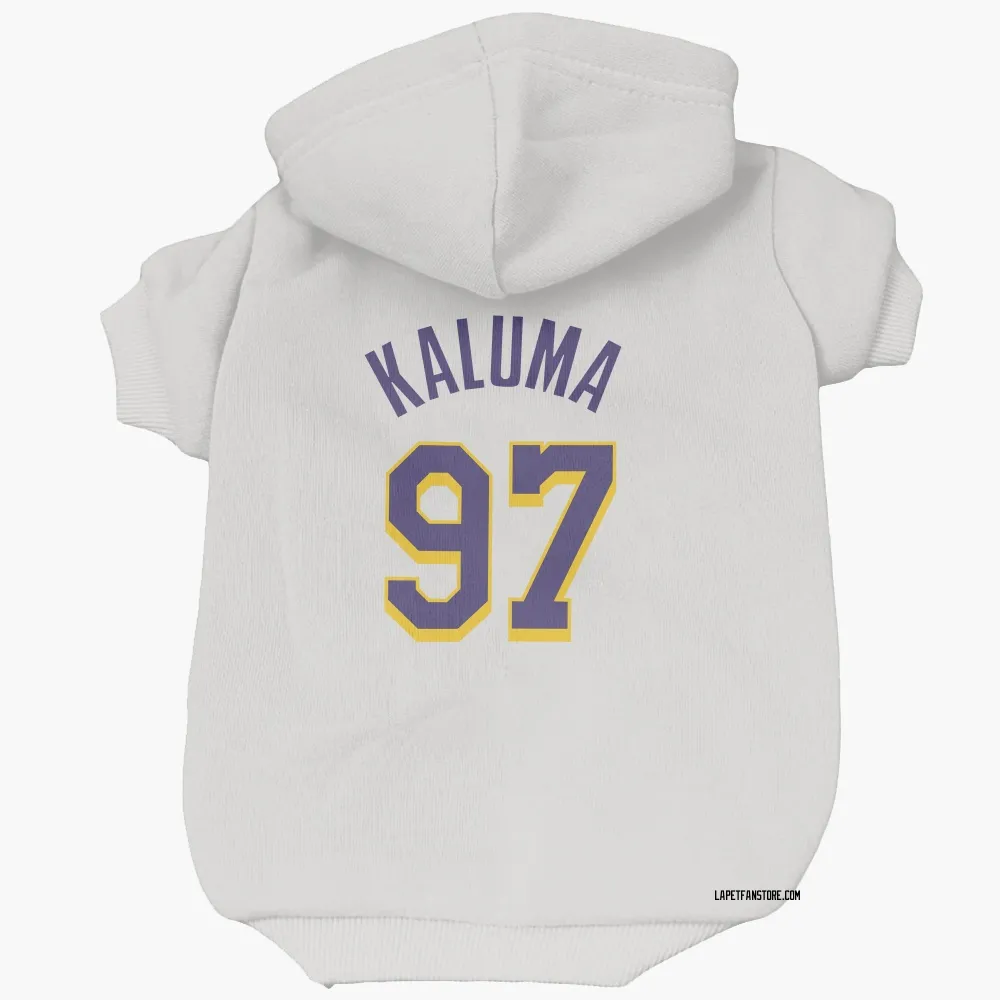 Los Angeles Lakers Arthur Kaluma White Purple Pet Hoodie for Dog & Cat