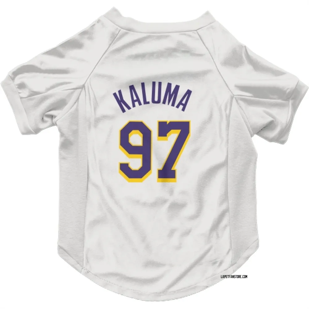Los Angeles Lakers Arthur Kaluma White Purple Pet Jersey for Dog & Cat