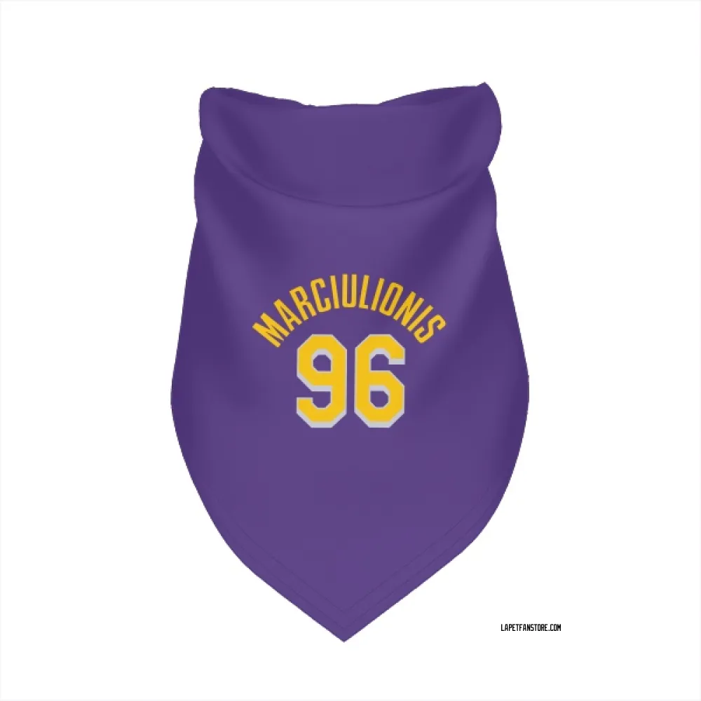Los Angeles Lakers Augustas Marciulionis Purple Pet Bandana for Dog & Cat
