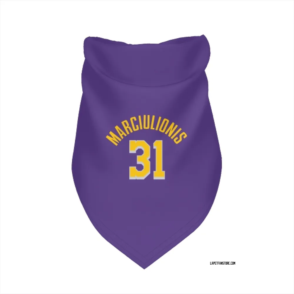Los Angeles Lakers Augustas Marciulionis Purple Pet Bandana for Dog & Cat