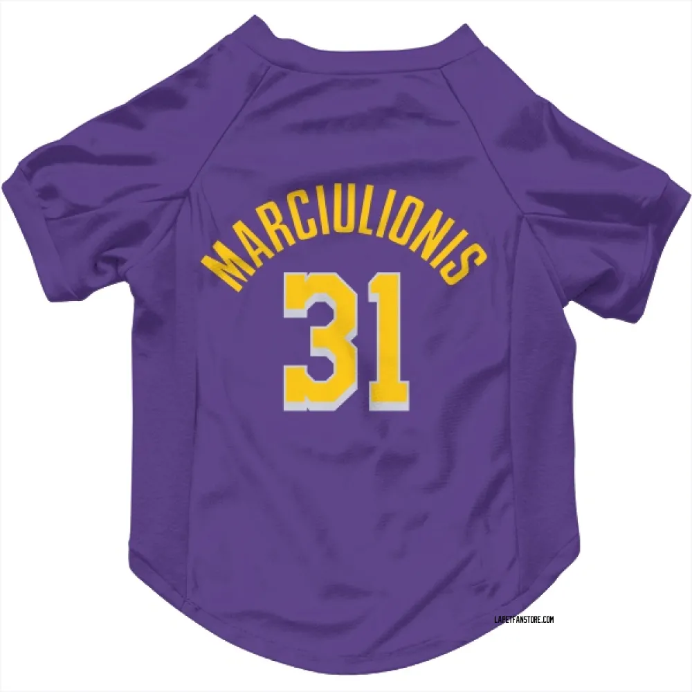 Los Angeles Lakers Augustas Marciulionis Purple Pet Jersey for Dog & Cat