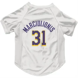 Los Angeles Lakers Augustas Marciulionis White Purple Pet Jersey for Dog & Cat