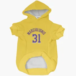 Los Angeles Lakers Augustas Marciulionis Yellow Pet Hoodie for Dog & Cat