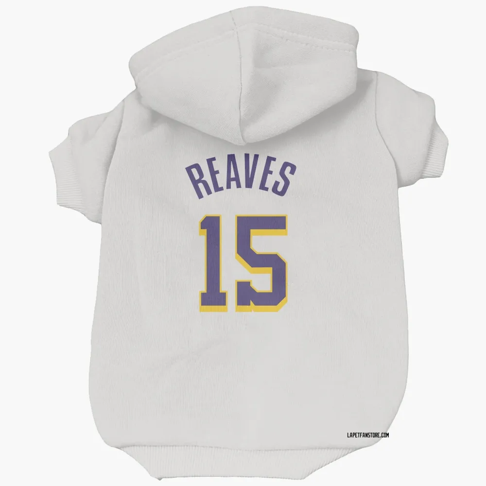 Los Angeles Lakers Austin Reaves White Purple Pet Hoodie for Dog & Cat