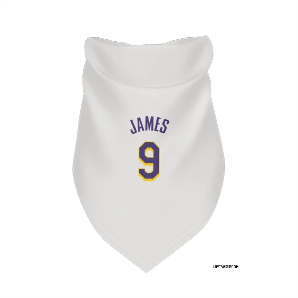 Los Angeles Lakers Bronny James White Purple Pet Bandana for Dog & Cat