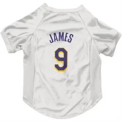 Los Angeles Lakers Bronny James White Purple Pet Jersey for Dog & Cat