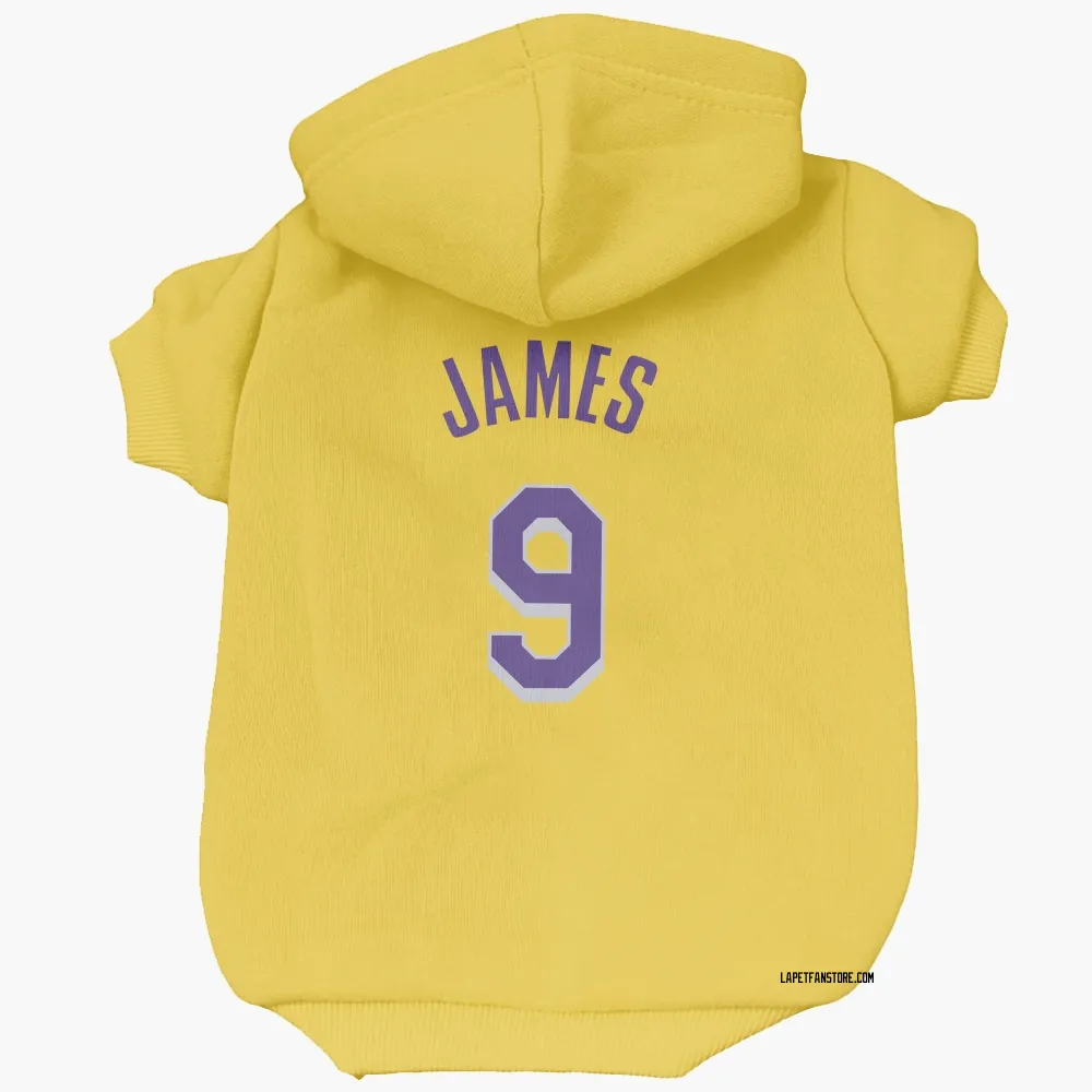 Los Angeles Lakers Bronny James Yellow Pet Hoodie for Dog & Cat