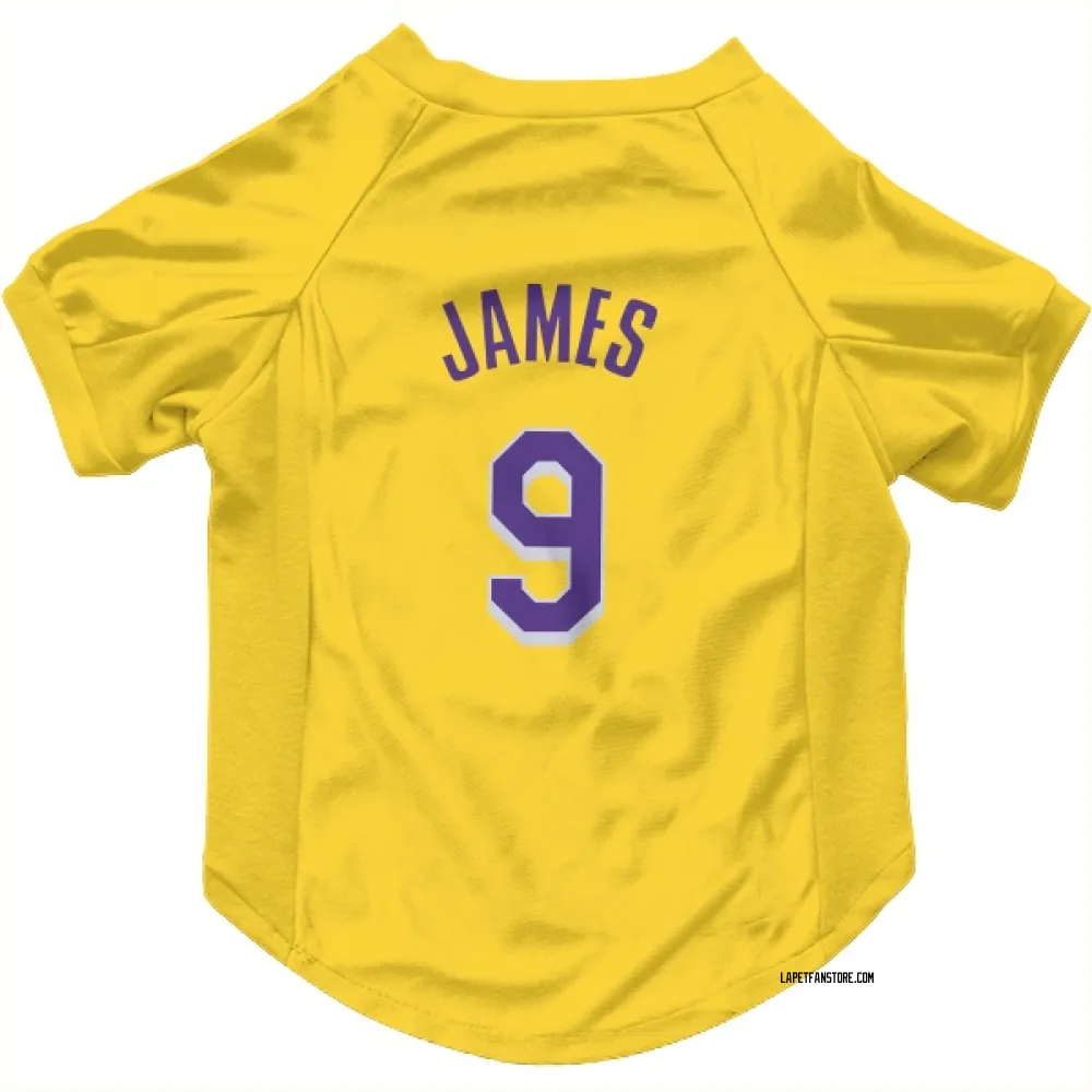 Los Angeles Lakers Bronny James Yellow Pet Jersey for Dog & Cat