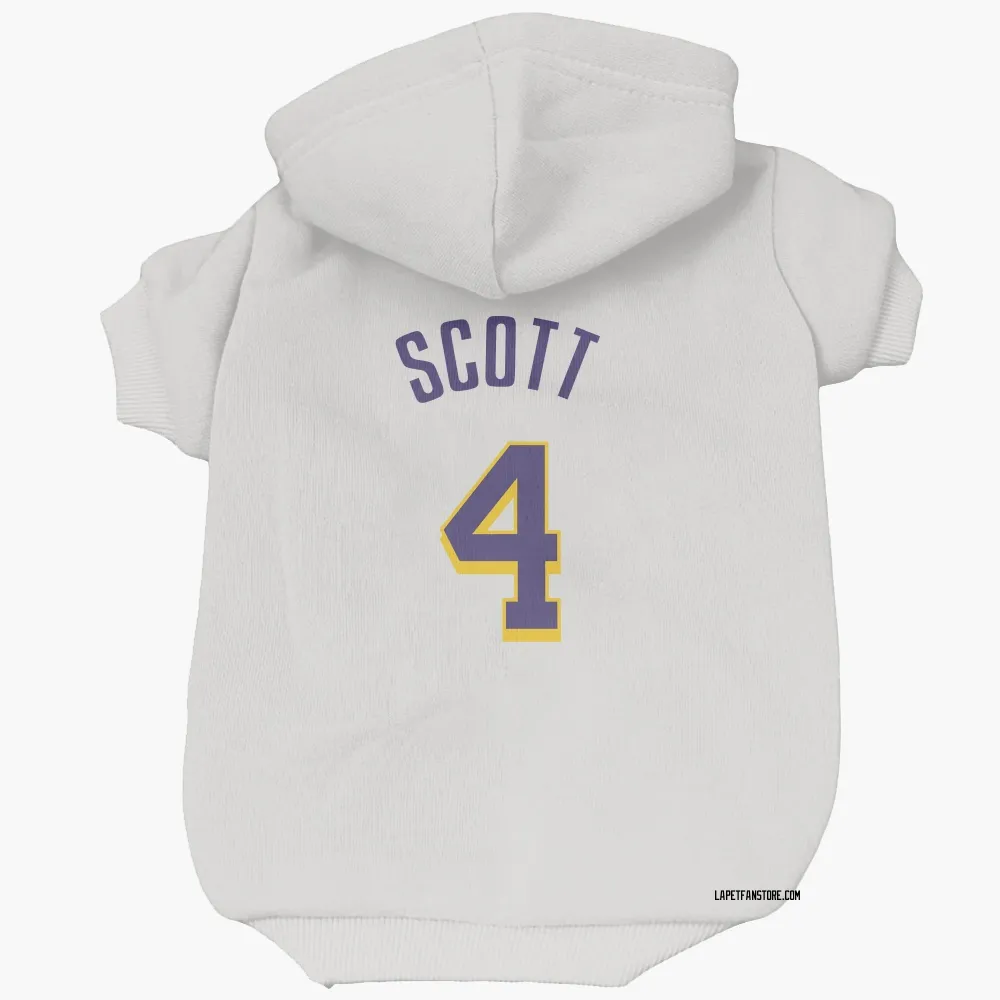 Los Angeles Lakers Byron Scott White Purple Pet Hoodie for Dog & Cat