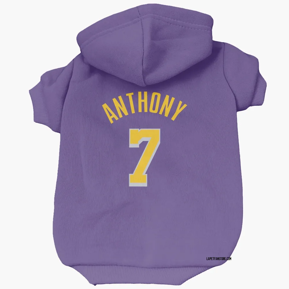 Los Angeles Lakers Carmelo Anthony Purple Pet Hoodie for Dog & Cat