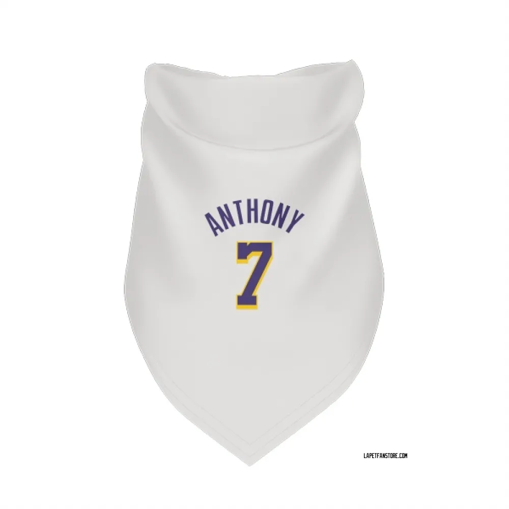 Los Angeles Lakers Carmelo Anthony White Purple Pet Bandana for Dog & Cat