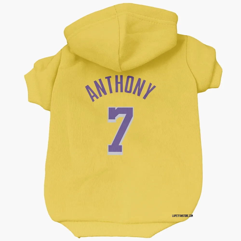 Los Angeles Lakers Carmelo Anthony Yellow Pet Hoodie for Dog & Cat