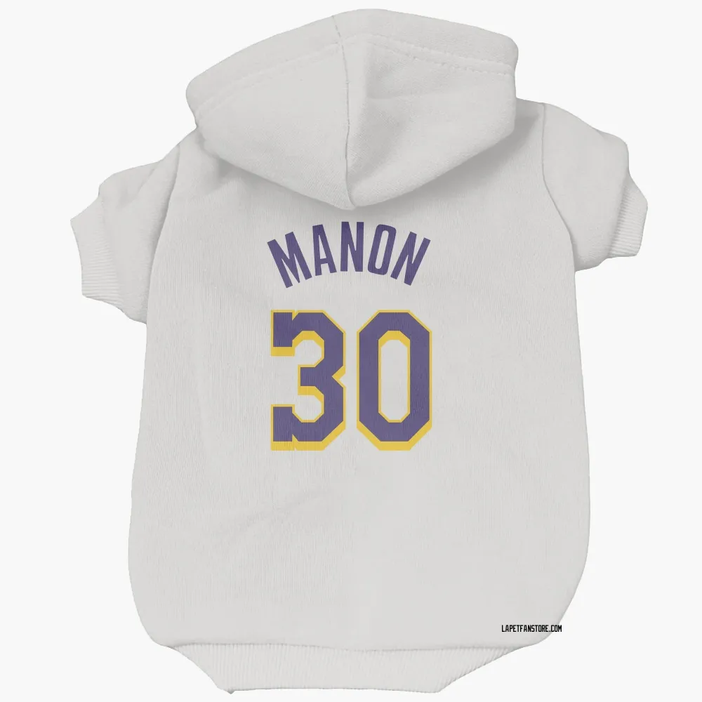 Los Angeles Lakers Chris Manon White Purple Pet Hoodie for Dog & Cat