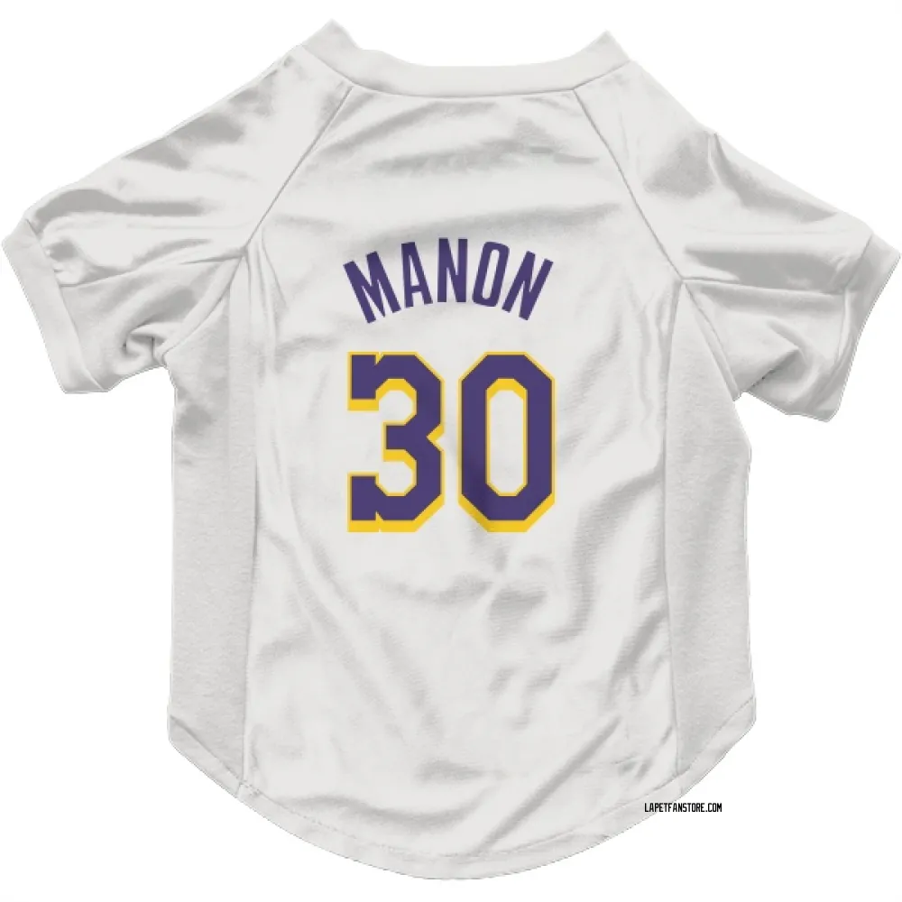 Los Angeles Lakers Chris Manon White Purple Pet Jersey for Dog & Cat