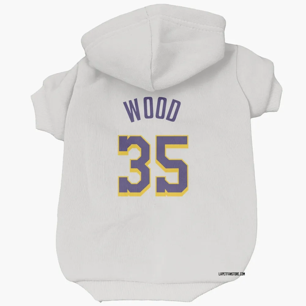 Los Angeles Lakers Christian Wood White Purple Pet Hoodie for Dog & Cat