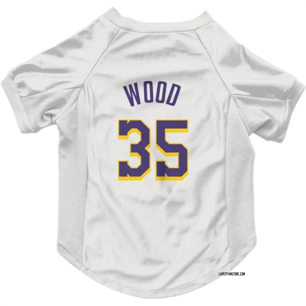 Los Angeles Lakers Christian Wood White Purple Pet Jersey for Dog & Cat