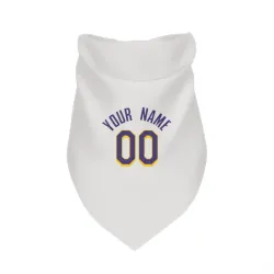 Los Angeles Lakers Custom White Purple Pet Bandana for Dog & Cat