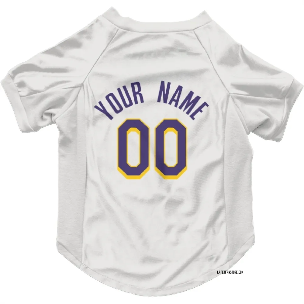 Los Angeles Lakers Custom White Purple Pet Jersey for Dog & Cat