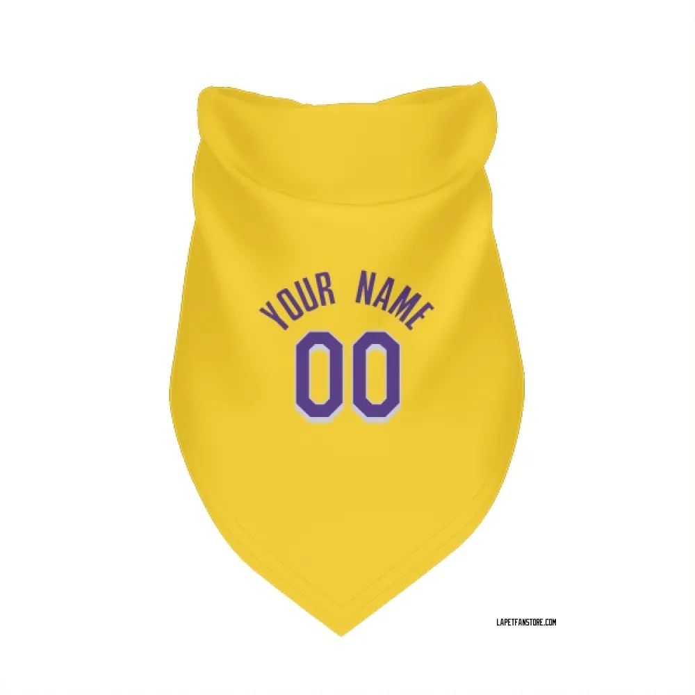 Los Angeles Lakers Custom Yellow Pet Bandana for Dog & Cat