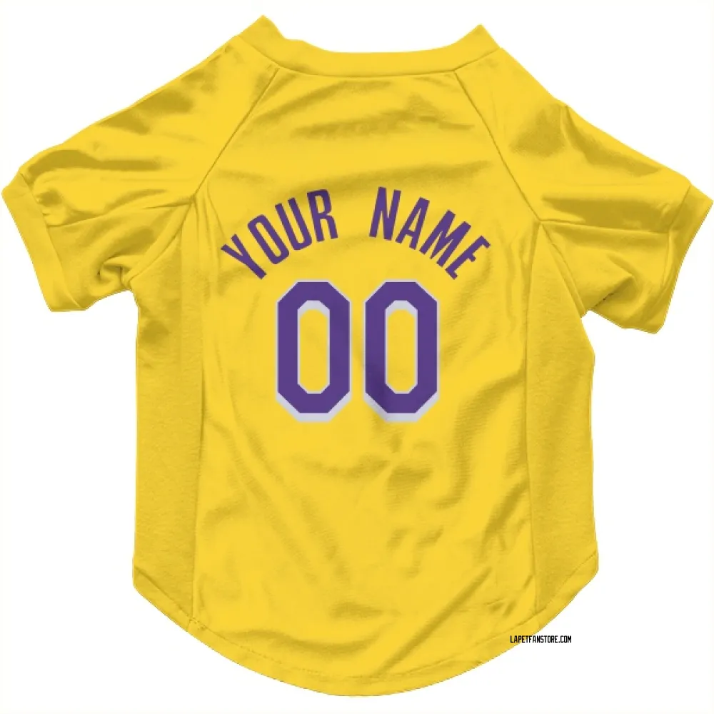 Los Angeles Lakers Custom Yellow Pet Jersey for Dog & Cat