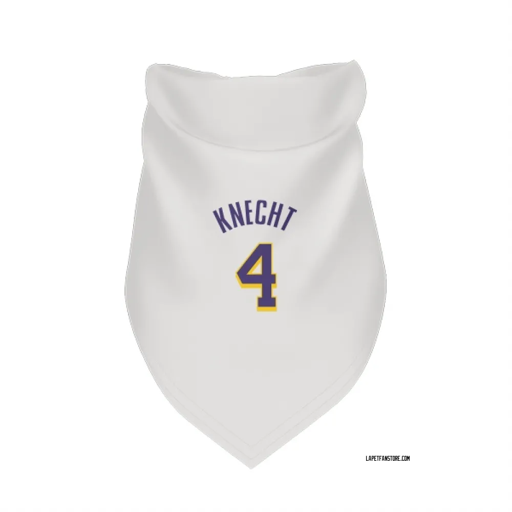 Los Angeles Lakers Dalton Knecht White Purple Pet Bandana for Dog & Cat
