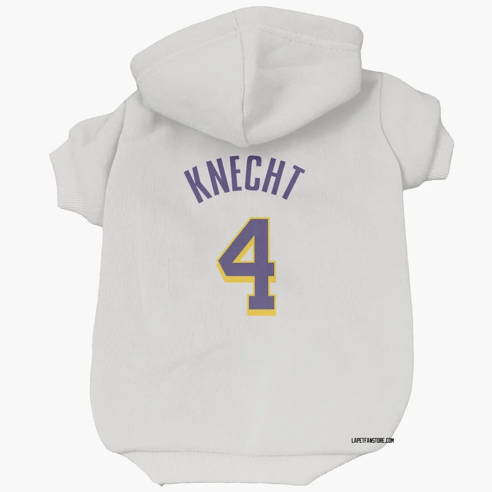 Los Angeles Lakers Dalton Knecht White Purple Pet Hoodie for Dog & Cat