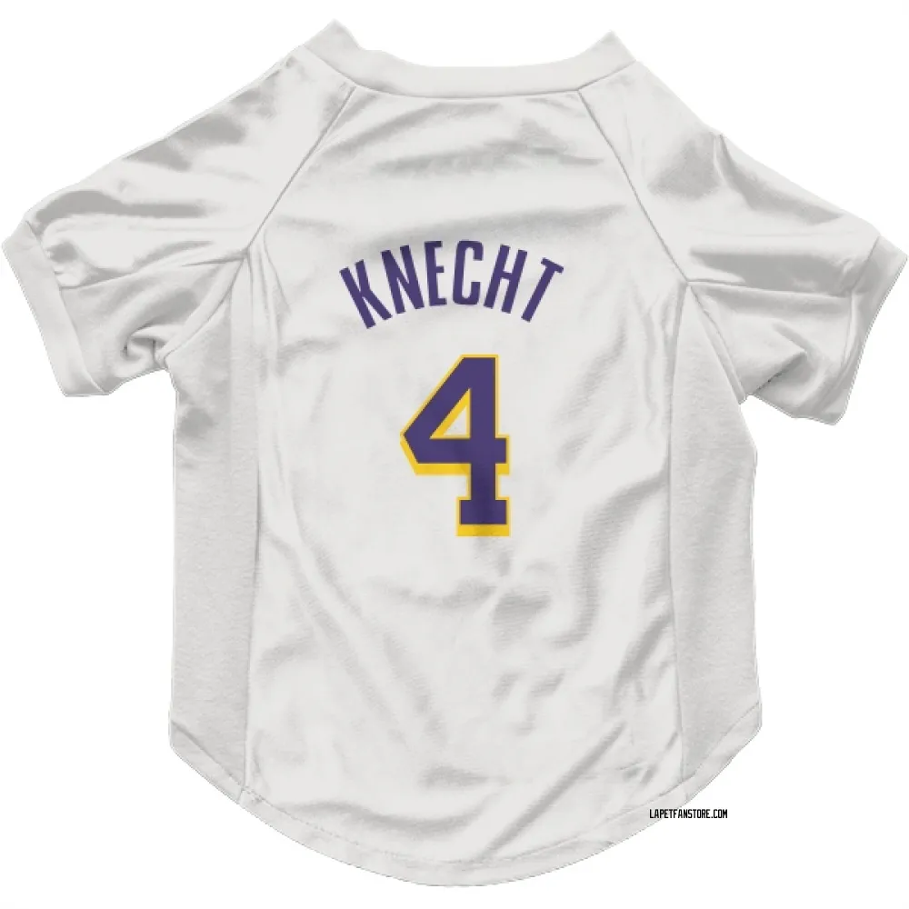 Los Angeles Lakers Dalton Knecht White Purple Pet Jersey for Dog & Cat