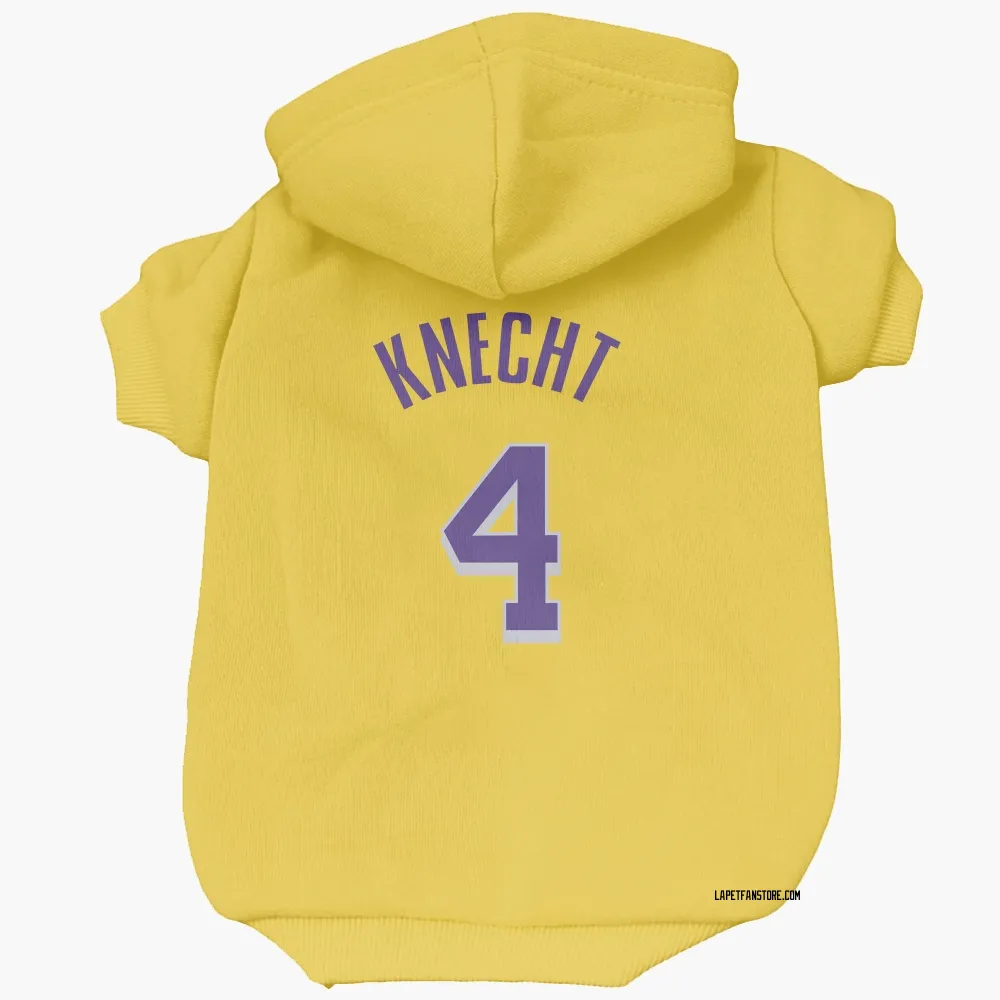 Los Angeles Lakers Dalton Knecht Yellow Pet Hoodie for Dog & Cat