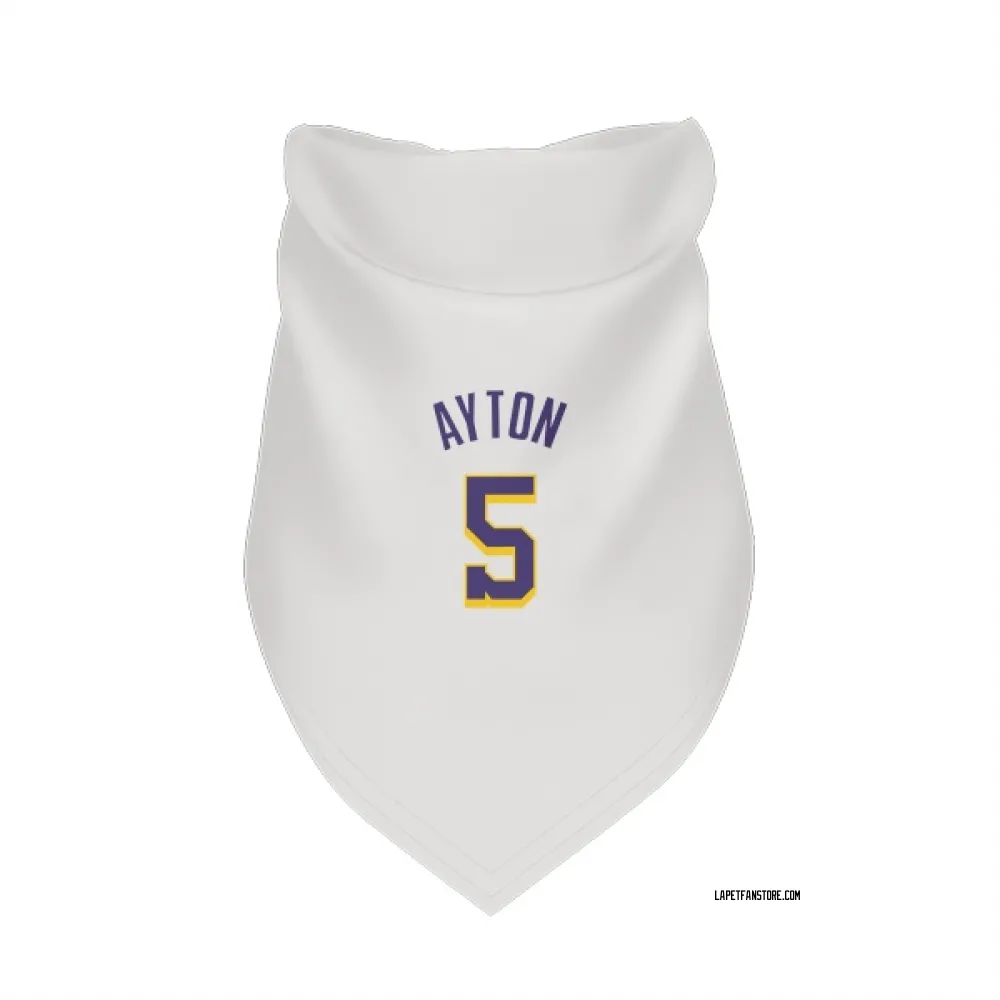 Los Angeles Lakers Deandre Ayton White Purple Pet Bandana for Dog & Cat