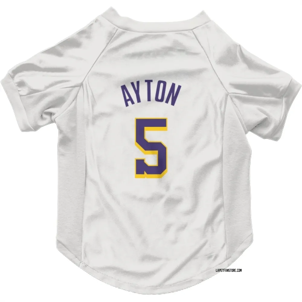 Los Angeles Lakers Deandre Ayton White Purple Pet Jersey for Dog & Cat