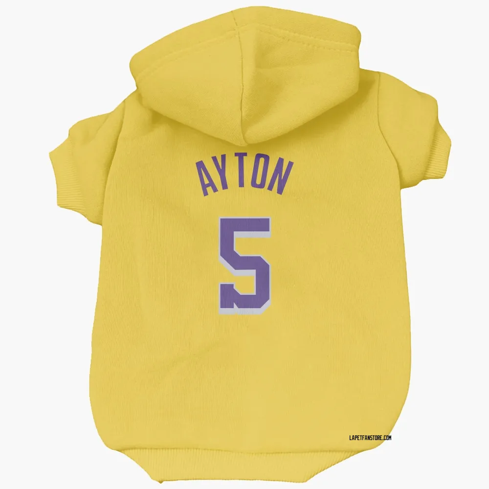 Los Angeles Lakers Deandre Ayton Yellow Pet Hoodie for Dog & Cat