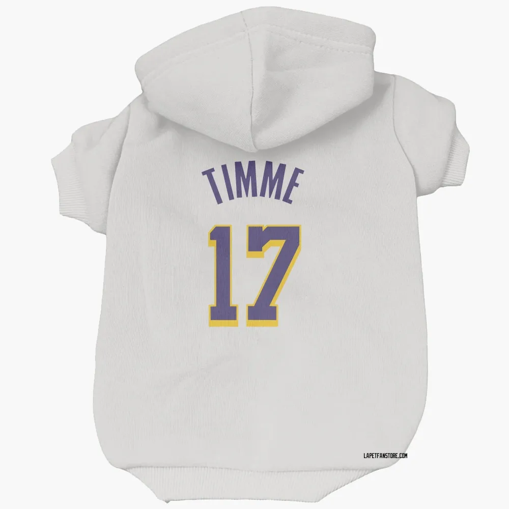 Los Angeles Lakers Drew Timme White Purple Pet Hoodie for Dog & Cat