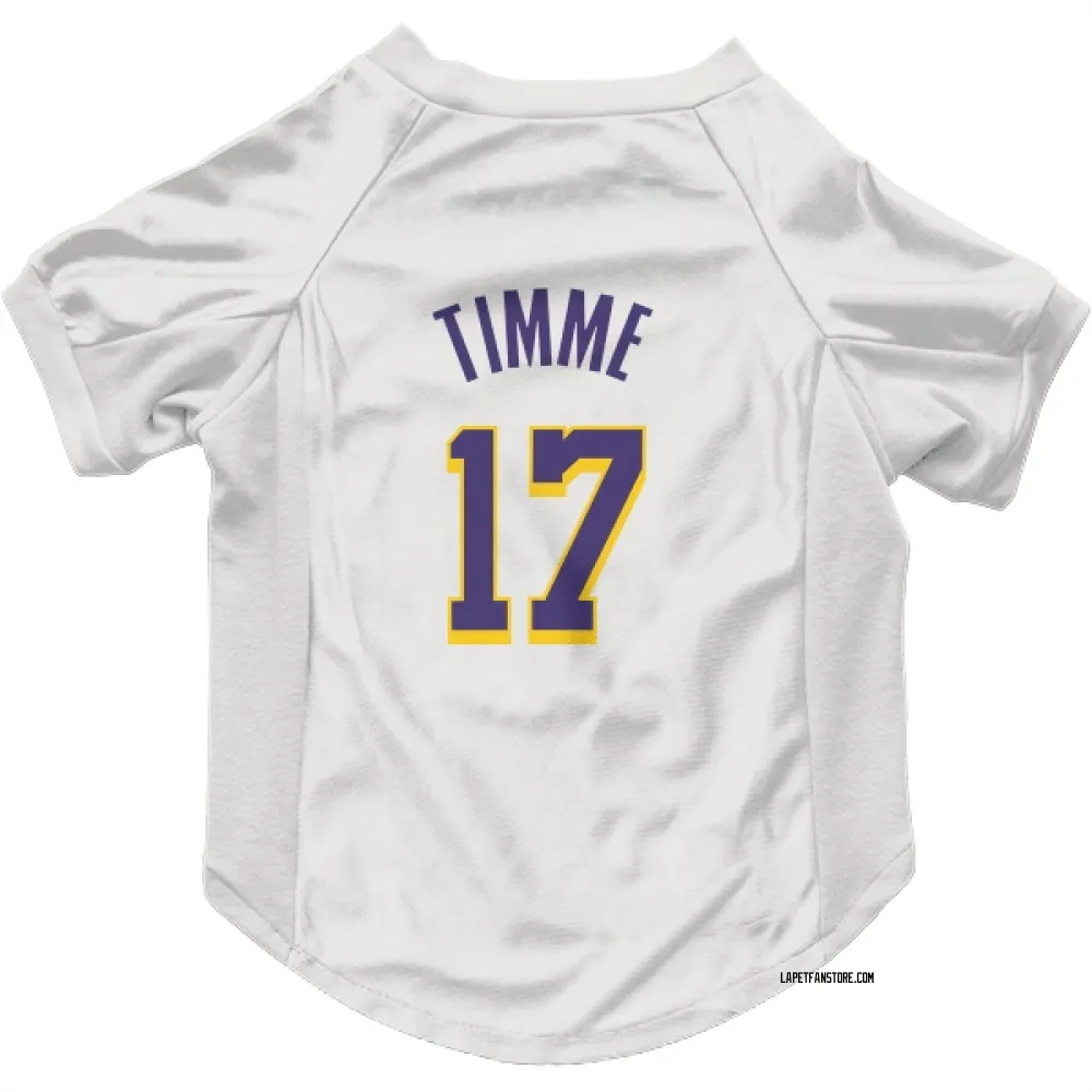 Los Angeles Lakers Drew Timme White Purple Pet Jersey for Dog & Cat
