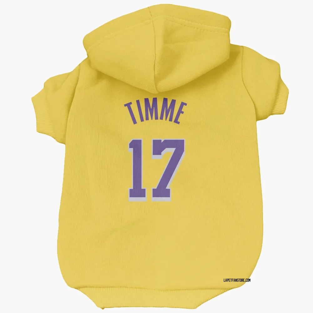 Los Angeles Lakers Drew Timme Yellow Pet Hoodie for Dog & Cat