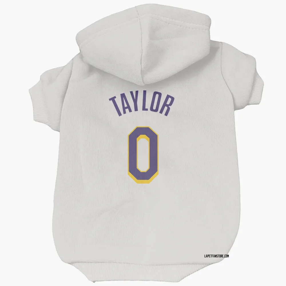 Los Angeles Lakers Ethan Taylor White Purple Pet Hoodie for Dog & Cat