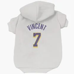 Los Angeles Lakers Gabe Vincent White Purple Pet Hoodie for Dog & Cat