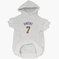 Los Angeles Lakers Gabe Vincent White Purple Pet Hoodie for Dog & Cat