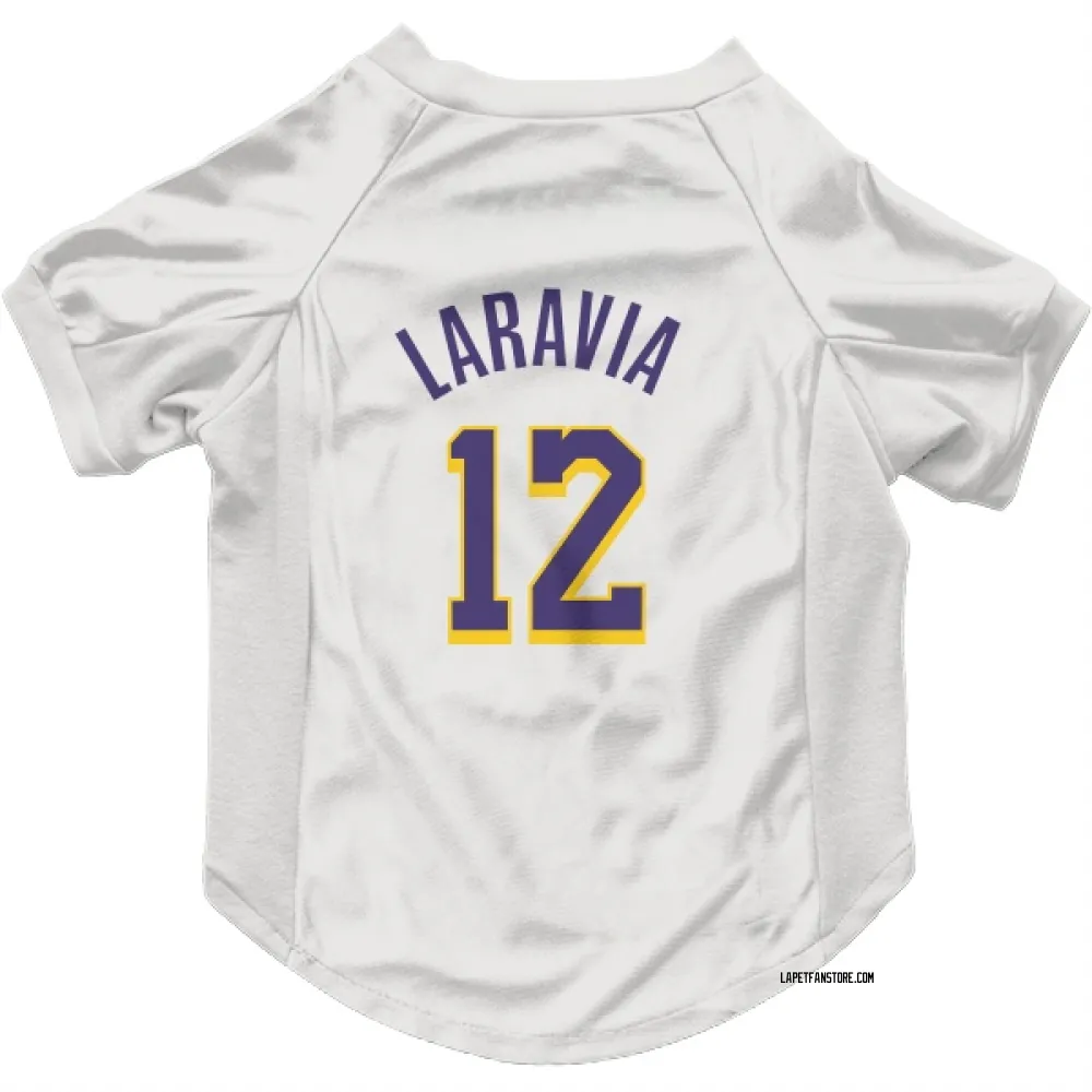 Los Angeles Lakers Jake LaRavia White Purple Pet Jersey for Dog & Cat