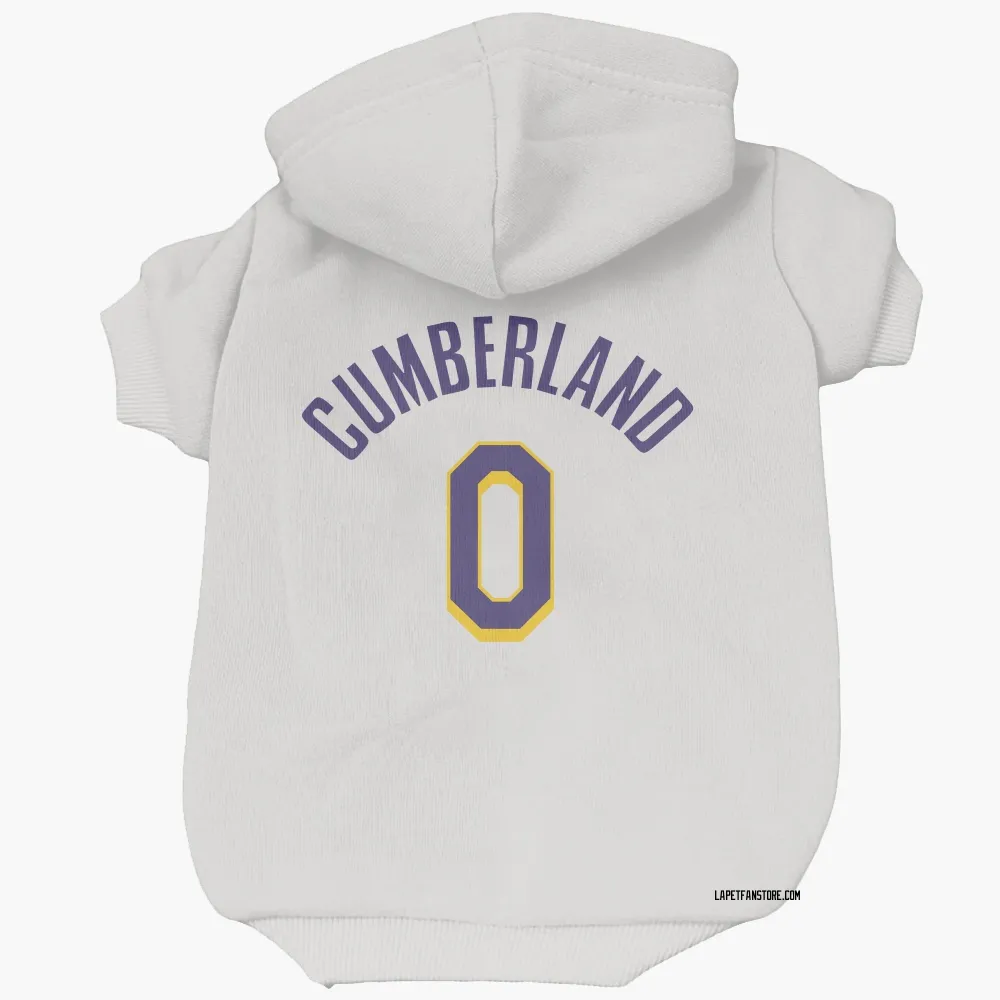 Los Angeles Lakers Jarron Cumberland White Purple Pet Hoodie for Dog & Cat