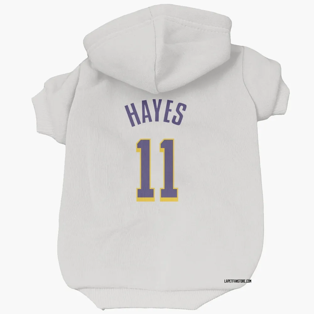 Los Angeles Lakers Jaxson Hayes White Purple Pet Hoodie for Dog & Cat