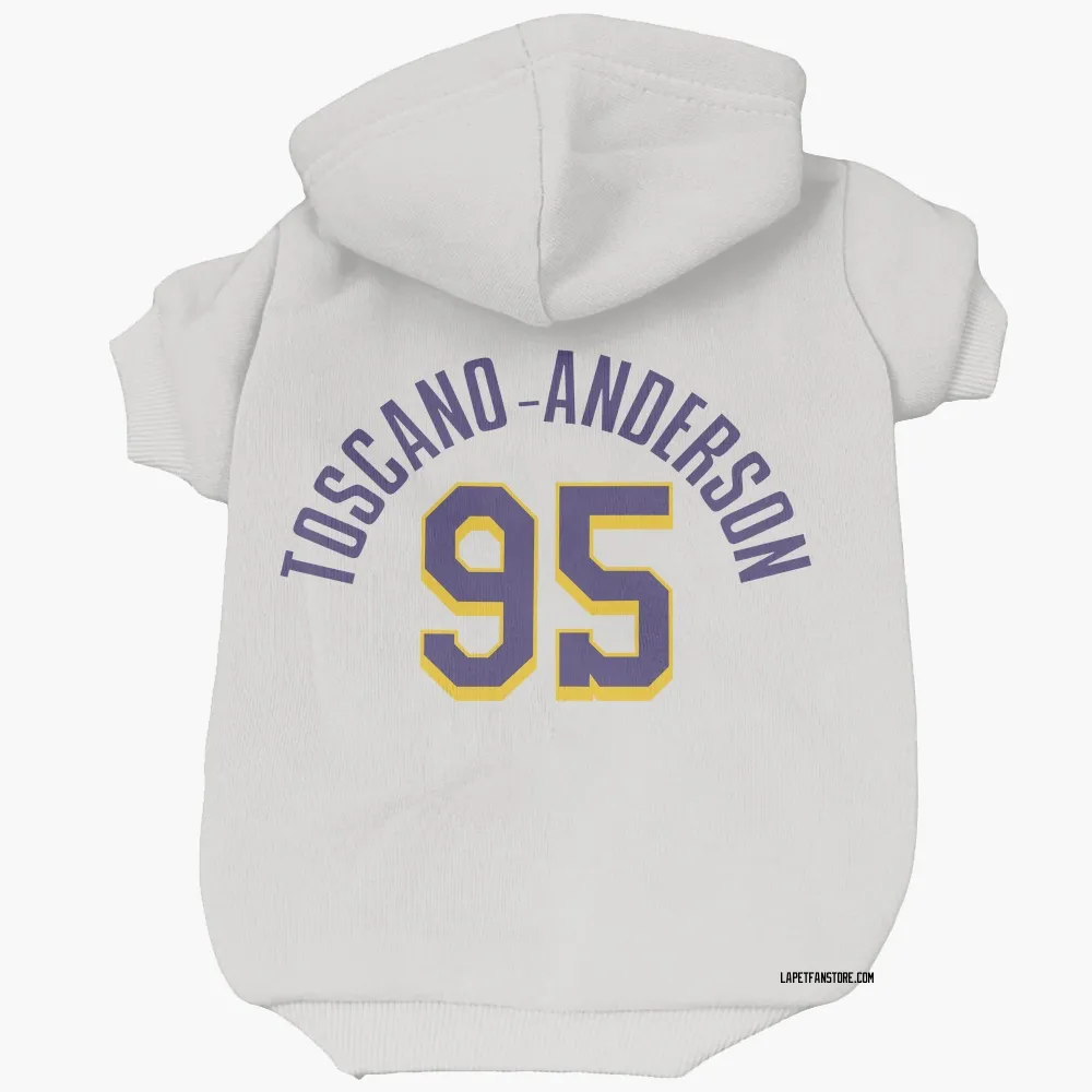 Los Angeles Lakers Juan Toscano-Anderson White Purple Pet Hoodie for Dog & Cat