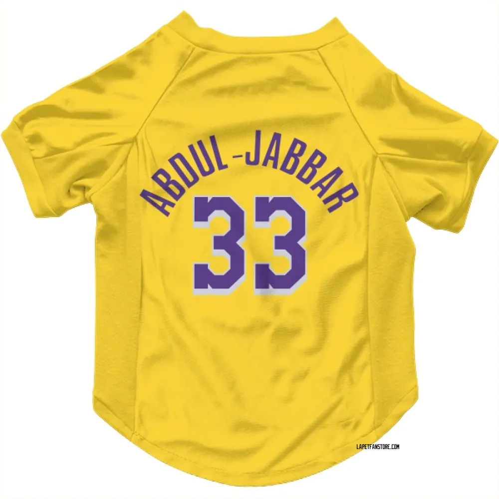 Los Angeles Lakers Kareem Abdul-Jabbar Yellow Pet Jersey for Dog & Cat