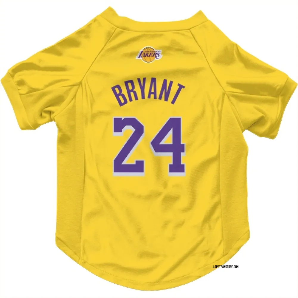Los Angeles Lakers Kobe Bryant Yellow Pet Jersey for Dog & Cat ...